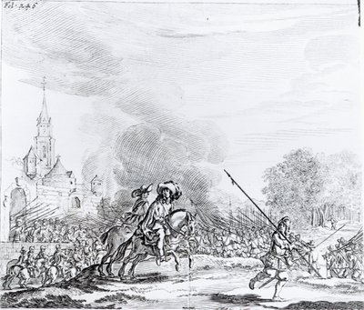 Retreat from the Battle of Worcester, 3rd September 1651 by English School